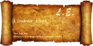 Lindner Etel névjegykártya